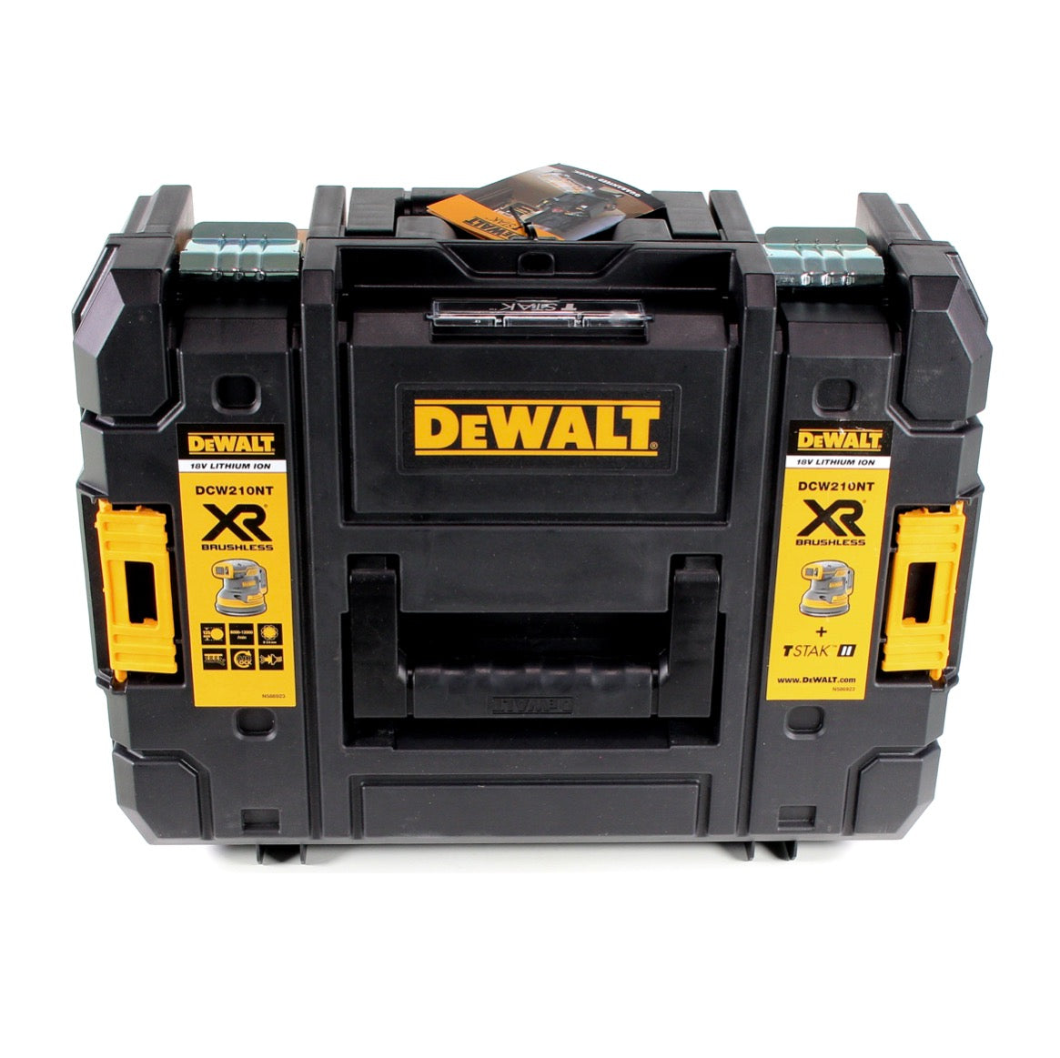 DeWalt DCW 210 NT Akku Exzenterschleifer 18V 125mm Brushless Solo + TSTAK + DeWalt DCL 040 18V XR Li-Ion Akku Lampe