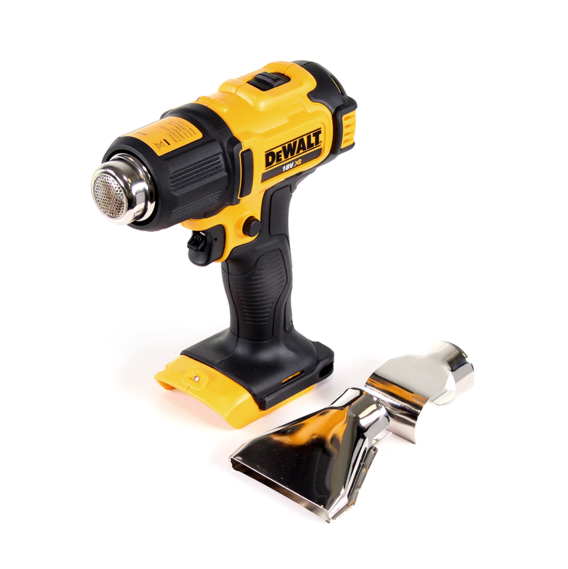 DeWalt DCE 530 N Akku Heißluftpistole 18V 530°C Solo + Flächen- und Reflektordüse + DeWalt DCL 040 18V XR Li-Ion Akku Lampe