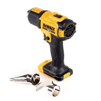 DeWalt DCE 530 N Akku Heißluftpistole 18V 530°C Solo + Flächen- und Reflektordüse + DeWalt DCL 040 18V XR Li-Ion Akku Lampe