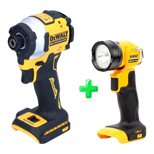 DeWalt DCF 850 N Akku Schlagschrauber 18 V 205 Nm 1/4" Brushless Solo + DeWalt DCL 040 18V XR Li-Ion Akku Lampe