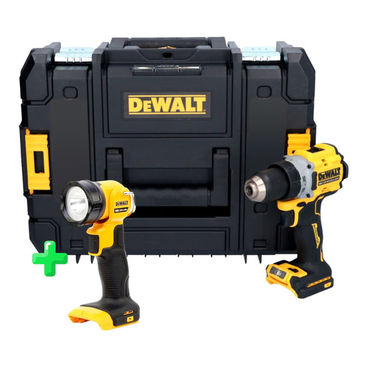 Perceuse-visseuse sans fil DeWalt DCD 800 NT 18 V 90 Nm sans balais + TSTAK + lampe sur batterie DeWalt DCL 040 18 V XR Li-Ion