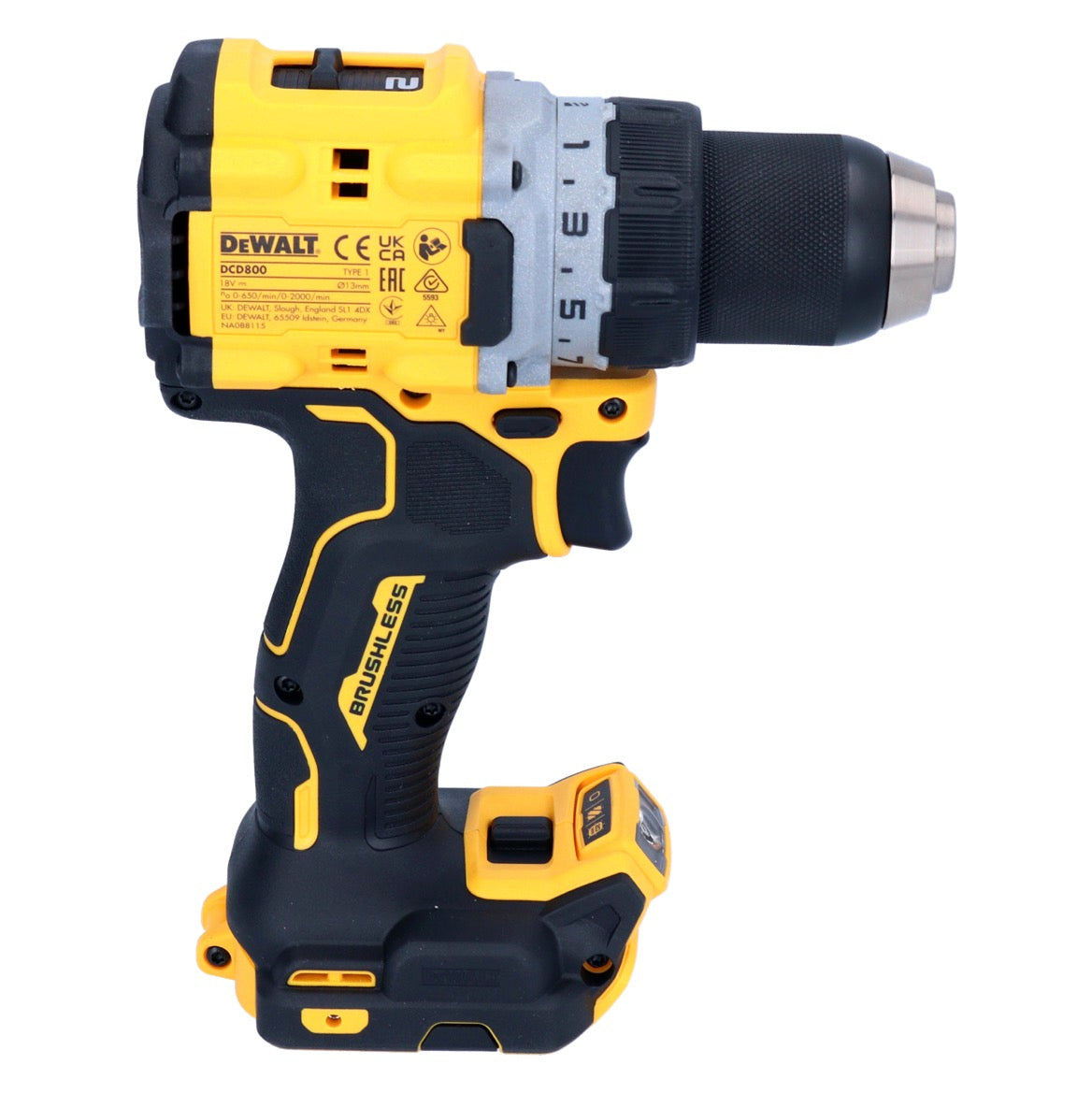 Perceuse-visseuse sans fil DeWalt DCD 800 NT 18 V 90 Nm sans balais + TSTAK + lampe sur batterie DeWalt DCL 040 18 V XR Li-Ion