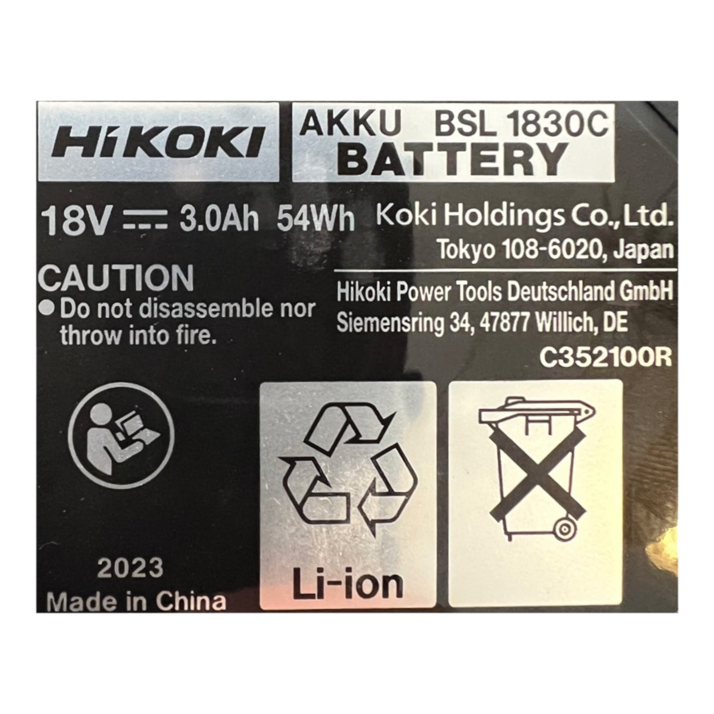 Hikoki BSL1830C Akkupack 18 V 3,0 Ah / 3000 mAh Li-ion ( 339783 )