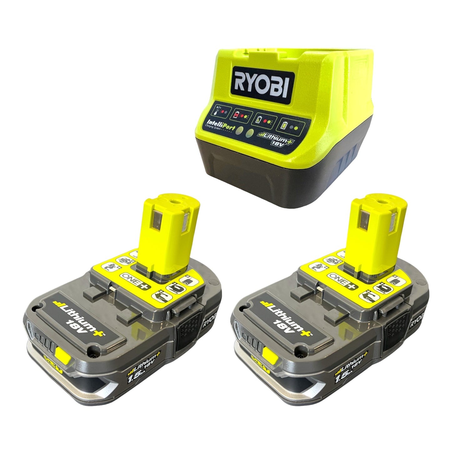 RYOBI R18I-215 Akku Kompressor 18 V 10,34 bar Druck + 2x Akku 1,5 Ah + Ladegerät