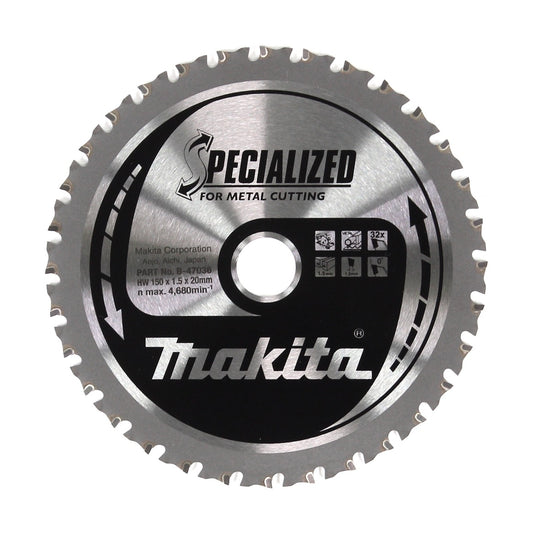 Makita MCCS15032E Specialized Sägeblatt für Metall HW 150 x 20 x 1,5 mm 32 Zähne ( B-47036 ) - Toolbrothers