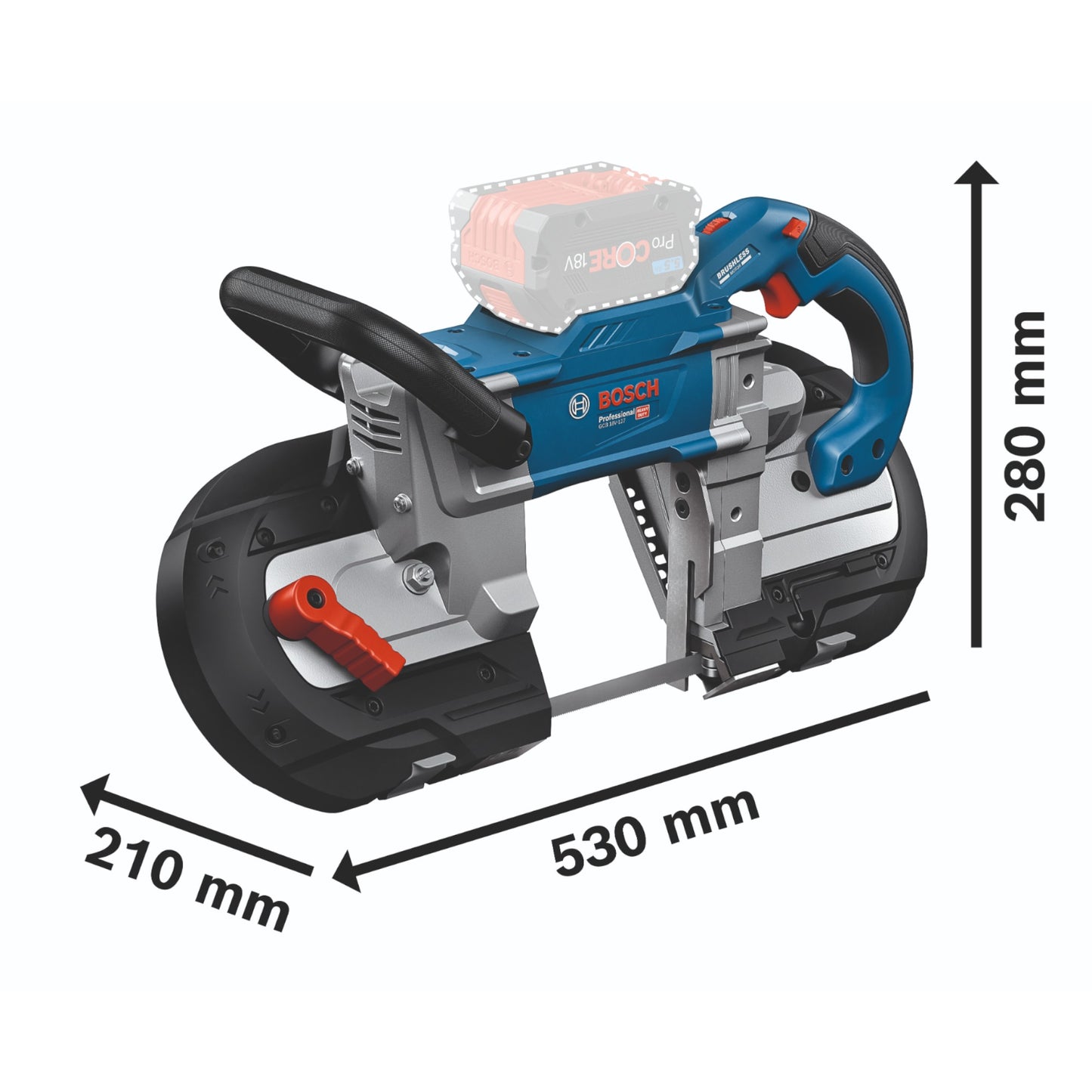 Bosch GCB 18V-127 Professional Akku Bandsäge 18 V 127 x 127 mm Brushless Solo ( 06012B7000 ) - ohne Akku, ohne Ladegerät