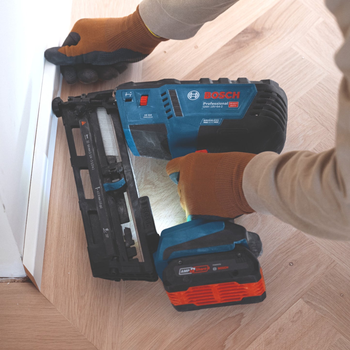 Bosch GNH 18V-64-2 Professional Akku Holznagler 18 V 1,6 x 32 - 64 mm Brushless + L-Boxx ( 0601482101 ) - ohne Akku, ohne Ladegerät