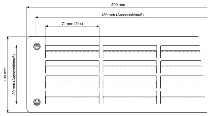 Ventilation salle de bain 9083 L (3000281671) longueur 500 mm largeur 100 mm