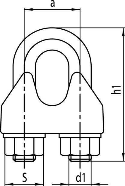 Drahtseilklemme ähnlich DIN 741 ( 1000120114 ) Gewinde M4 verzinkt