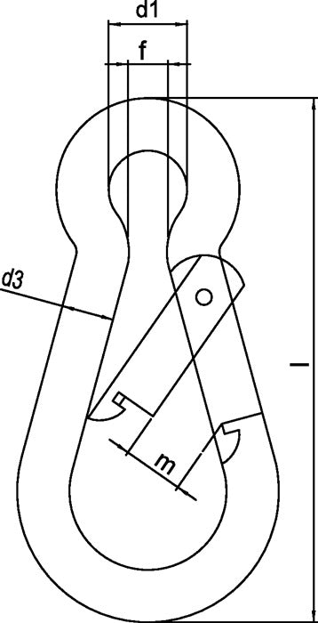 Karabinerhaken DIN 5299, Form C ( 1000120180 ) Länge 50 mm Drahtstärke 5 mm galvanisch verzinkt