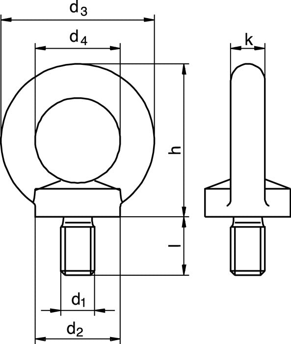 Boulon à œil DIN 580 (5000601200) filetage M6 galvanisé