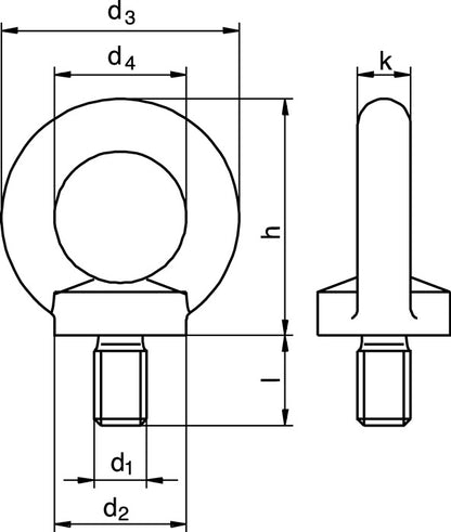 Boulon à œil DIN 580 (5000601200) filetage M6 galvanisé