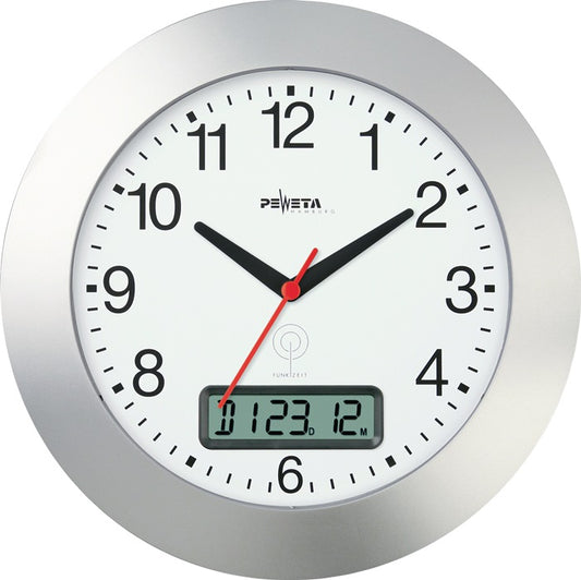 Horloge murale (9106486630) radio-réveil en plastique chiffres argent mat