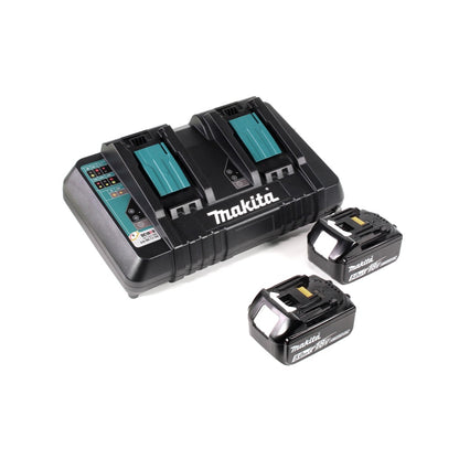 Makita DHR 280 PTJ 2 x 18 V 36 V Li-Ion Akku Bohrhammer Brushless 28 mm für SDS-PLUS im Makpac + 2 x 5,0 Ah Akku + Doppelladegerät - Toolbrothers