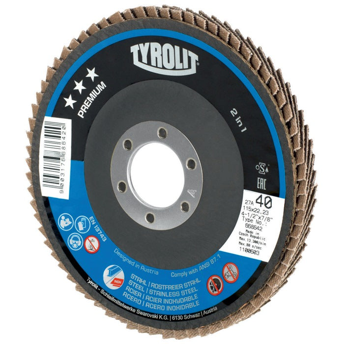 Disque dentelé Tyrolit PREMIUM (4000845931) Ø 125 mm grain 60 décalé