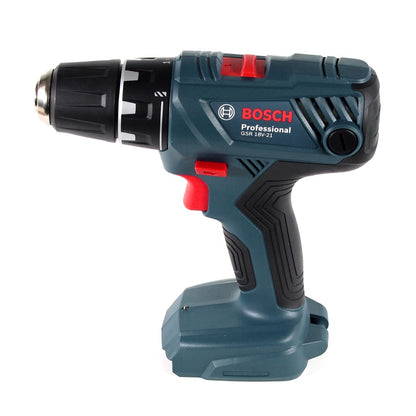 Bosch Professional GSR 18V-21 Akku Bohrschrauber 18V 55Nm ( 06019H1070 ) + 2x Akku 2,0Ah + Ladegerät + Bit-Set + Koffer - Toolbrothers