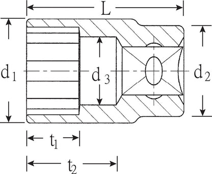 Stahlwille Steckschlüsseleinsatz 52 ( 8000334439 ) 1/2 ″ 6-kant Länge 52 mm