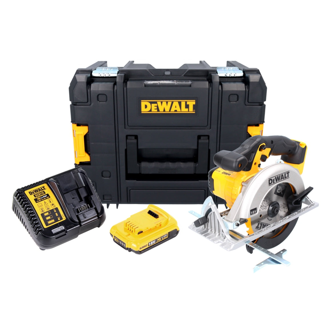 DeWalt DCS 391 D1 Akku Handkreissäge 18 V 165 mm + 1x Akku 2,0 Ah + Ladegerät + TSTAK - Toolbrothers