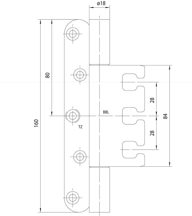 Simonswerk Objektband VARIANT VX 7939 ( 3000700118 ) Edelstahl matt gebürstet 160 kg gefälzte Türen