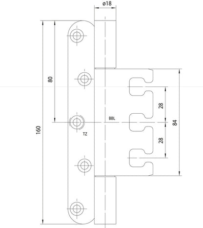 Simonswerk objet charnière VARIANT VX 7939 (3000700118) acier inoxydable brossé mat 160 kg portes à feuillure