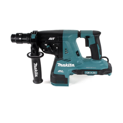 Makita DHR 281 PM4J Brushless Akku Bohrhammer 28 mm 2x 18 V für SDS-PLUS mit Schnellwechselfutter im Makpac + 4x 4,0 Ah Akku + Doppelladegerät - Toolbrothers