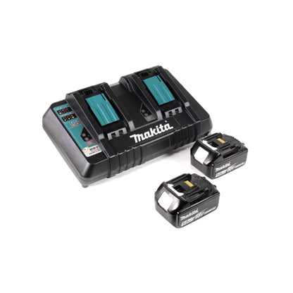 Makita DHR 281 PTJ Brushless Akku Bohrhammer 28 mm 2x 18 V für SDS-PLUS mit Schnellwechselfutter im Makpac + 2x 5,0 Ah Akku + Doppelladegerät - Toolbrothers