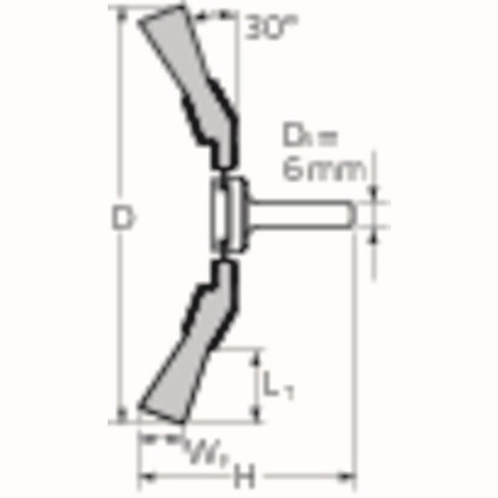 PFERD Kegelbürste KBU INOX ( 8000431753 ) Ø 70 mm Drahtstärke 0,2 mm 15000 min-¹