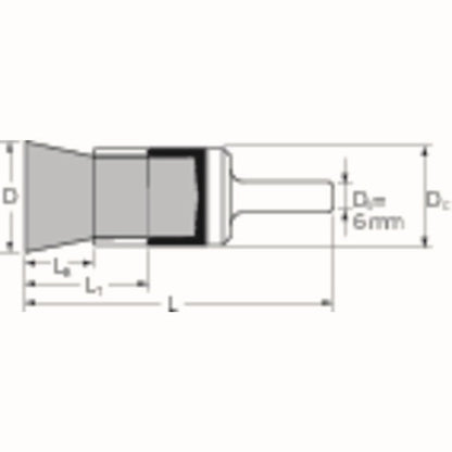 PFERD Pinselbürste PBUR ST ( 8000432666 ) Ø 20 mm Schaft Drahtstärke 0,2 mm 12500 min-¹