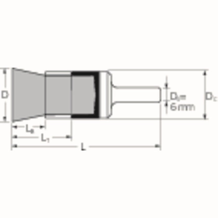 PFERD Pinselbürste PBUR INOX ( 8000432670 ) Ø 13 mm Drahtstärke 0,2 mm 15000 min-¹