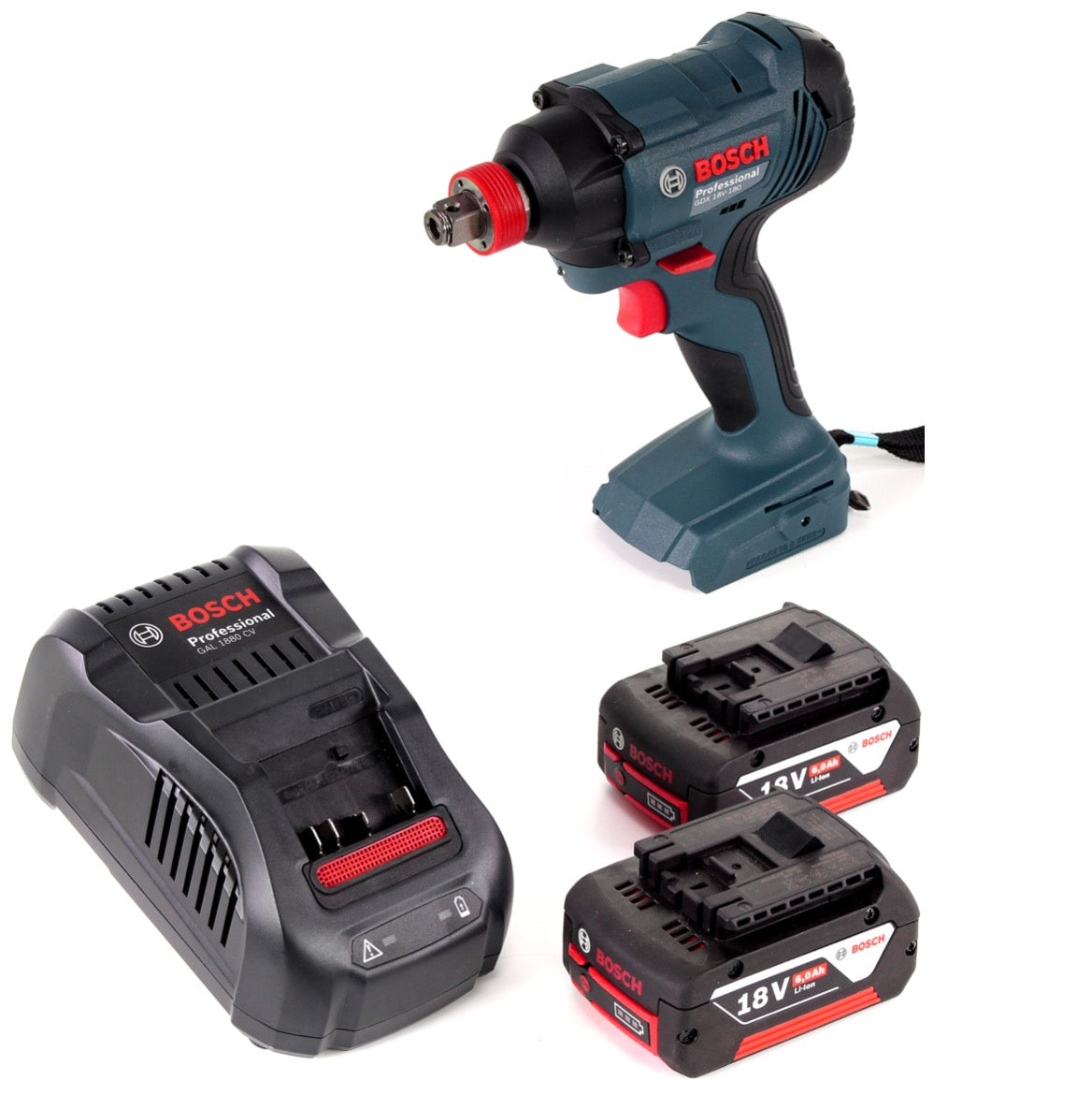 Bosch GDX 18 V-180 Li-Ion Akku Drehschlagschrauber + 2 x 6,0 Ah Akku + Ladegerät - Toolbrothers