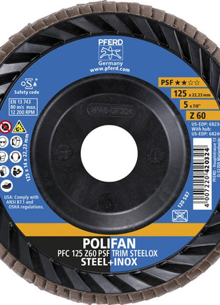 Rondelle dentelée PFERD TRIM STEELOX (8001720483) Ø 125 mm grain 60 conique