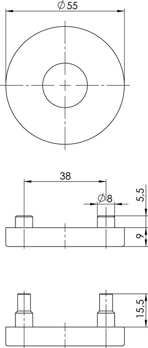 Ogro poignée rosace 6501 23,5 DU ER (3000267062) inox ER ronde