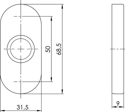 Ogro Drückerrosette 6621 AL ( 3000267067 ) Aluminium F1 oval