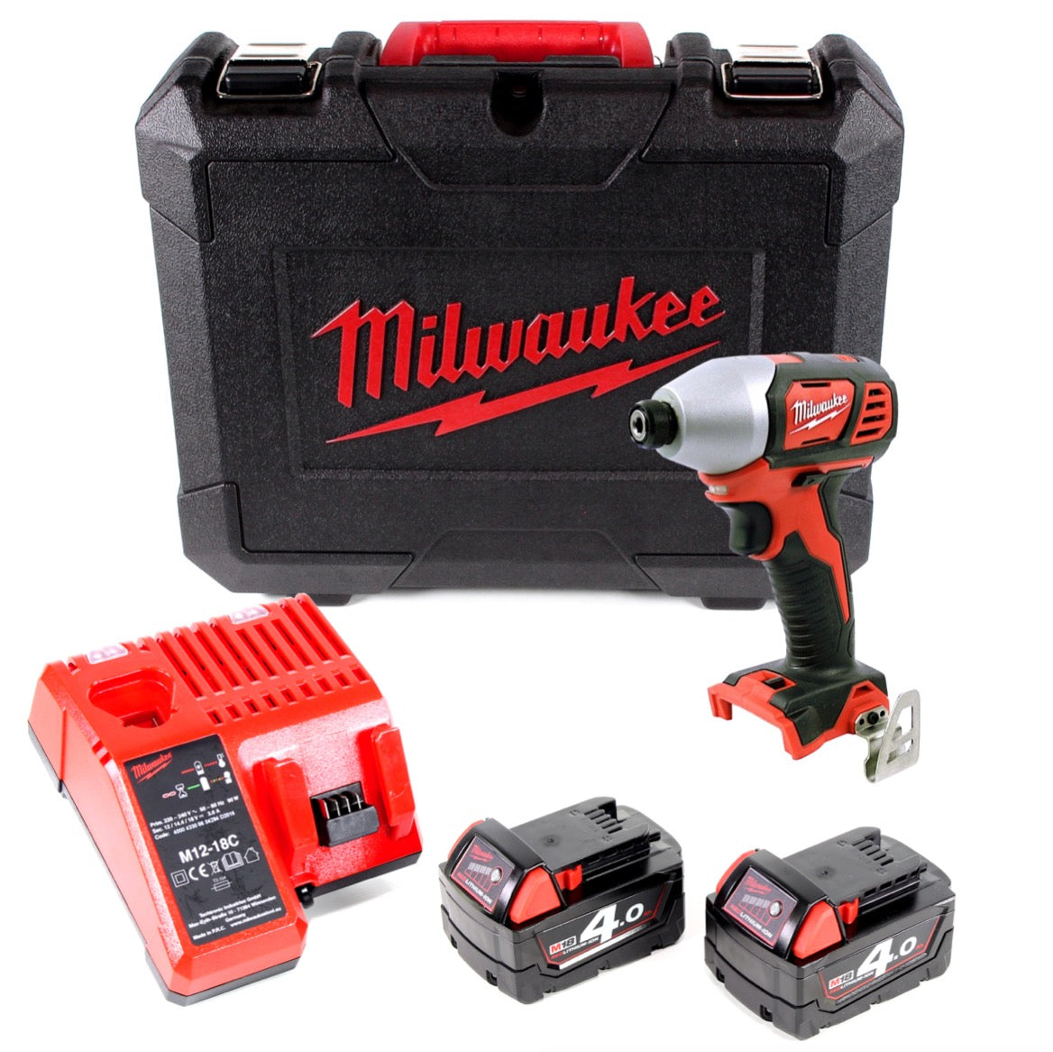 Milwaukee M18 BID-402 C 18 V Li-Ion Akku Schlagschrauber im Koffer + 2 x 4,0 Ah Akku + Ladegerät - Toolbrothers