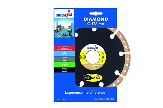 Disque à tronçonner diamanté MC850 AkkuMAX (4000865528) Ø 125 mm alésage 22,23 mm meuleuse d'angle largeur de segment 37,6 mm