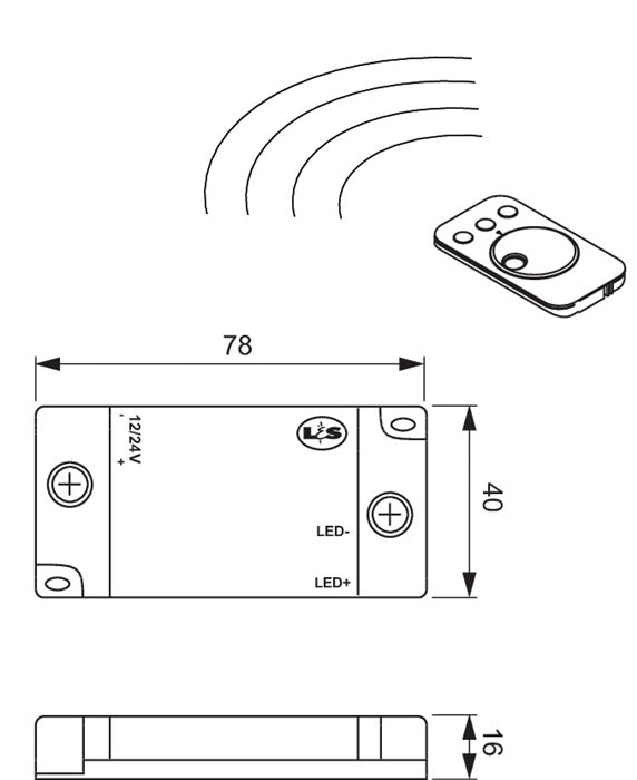 L & S LED-Funkdimmer Startset ( 3000550092 ) 12 V (*24 V) Startset