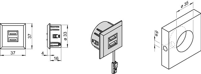 L & S USB Doppelsteckdose ( 3000550099 ) 12 V 5 V