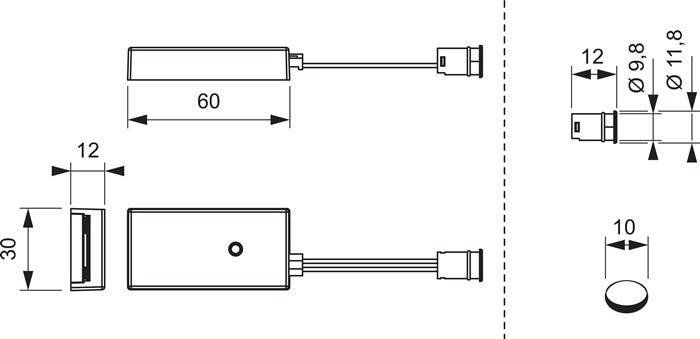 L & S Mini IR-Sensorschalter switch ( 3000550114 ) 24 V 24 V Länge 60 mm