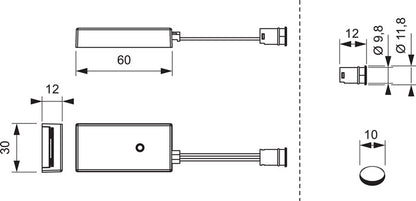 L & S Mini IR-Sensorschalter switch ( 3000550114 ) 24 V 24 V Länge 60 mm