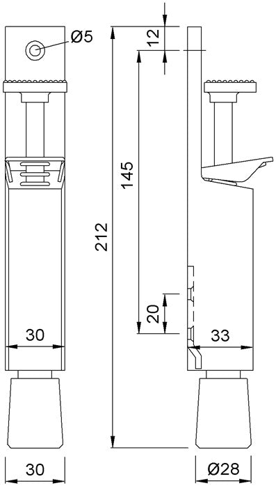 KWS Türfeststeller 1082.02 ( 3000255915 ) Aluiminium silberfarbig lackiert Türmontage