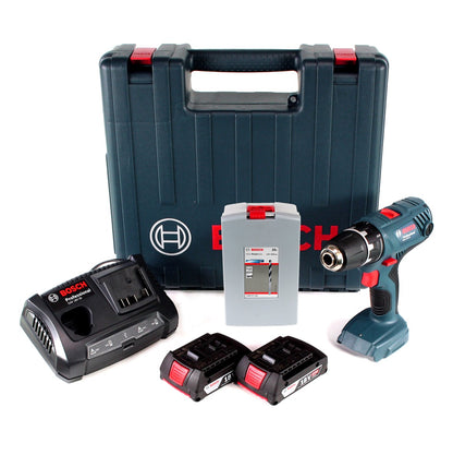 Bosch Professional GSR 18V-21 Akku Bohrschrauber 18V 55Nm + 2x Akku 2,0Ah + Ladegerät + Spiralbohrer Set + Koffer - Toolbrothers