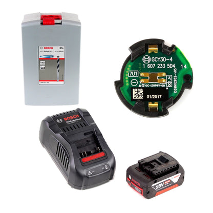 Bosch GSR 18 V-85 C Akku Bohrschrauber 18V 110Nm Solo in L-Boxx mit GCY 30-4 Connectivity Modul und 1x 5,0 Ah Akku + Ladegerät + 25 tlg. Spiralbohrer Set - Toolbrothers