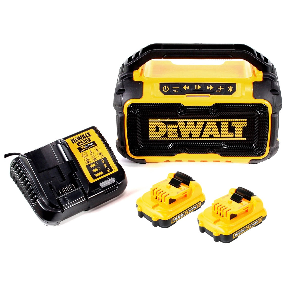 DeWalt DCR 011 Akku Bluetooth Lautsprecher 10,8-18V + 2x Akku 2,0Ah + Ladegerät - Toolbrothers