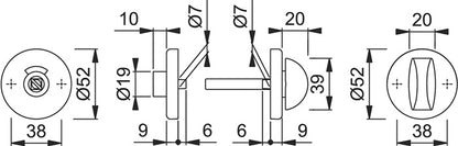 Paire de rosaces à clés Hoppe 42KVS (8000349925) aluminium F1 / aluminium rond argenté