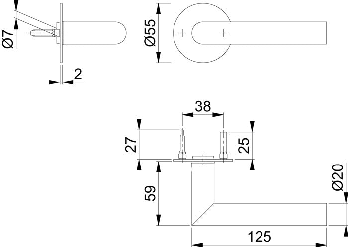 Hoppe Türdrückerpaar Amsterdam E1400Z/849N ( 3000203521 ) Edelstahl F69 Vierkant 8 mm