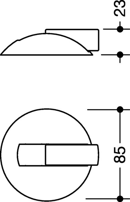 Butoir de porte au sol HEWI 625B 92 (3000207686) Ø 85 mm hauteur 22,5 mm installation par cheville