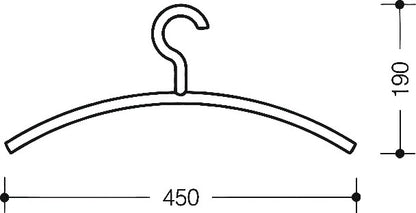 HEWI Kleiderbügel 570.1 90 ( 3000207671 ) Kunststoff 90 tiefschwarz Breite 450 mm Höhe 190 mm