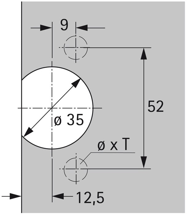 Hettich Topf zu Scharnier Selekta ( 8000611038 ) Topf TX 32 / 52x9