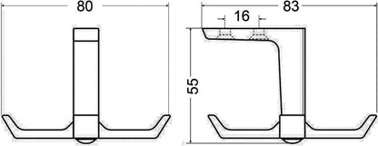 Hermeta patère de plafond 0201 (3000283278) quadruple saillie 83 mm hauteur 55 mm