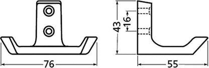 Hermeta patère 0033 (3000283274) double saillie 55 mm hauteur 43 mm